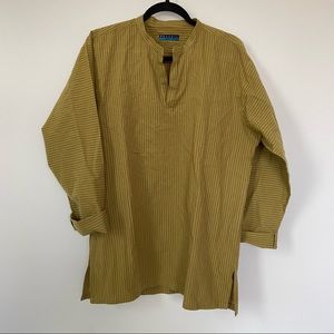 Vintage striped cotton tunic top large